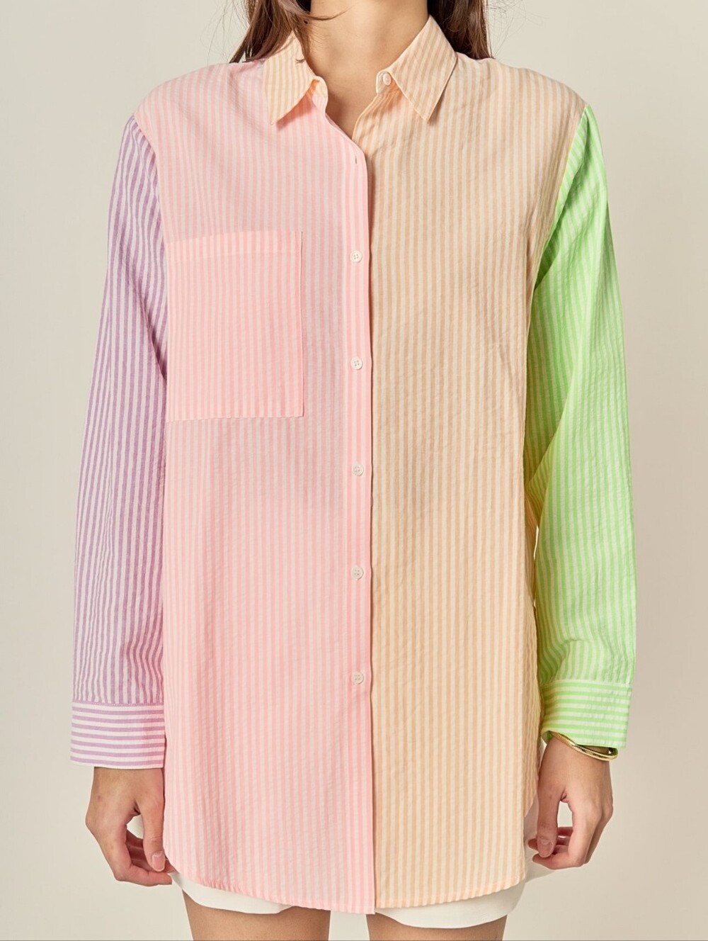 SUNDAY SALE🌞 ENGLISH FACTORY Striped Color Block Shirts SIZE S